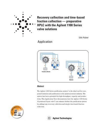 Agilent 1100 Series Valve Solutions Application Note - cover page