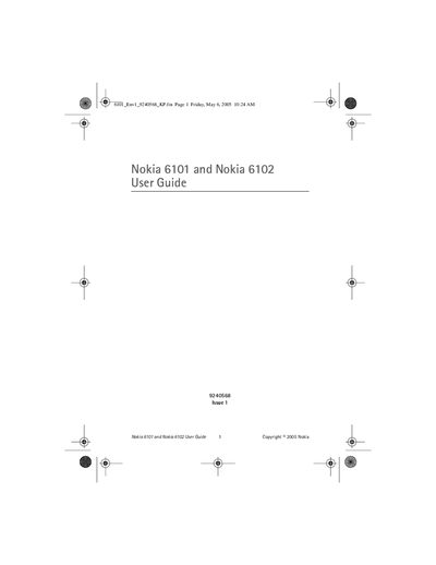 Nokia 6101 and 6102 User Manual - cover page