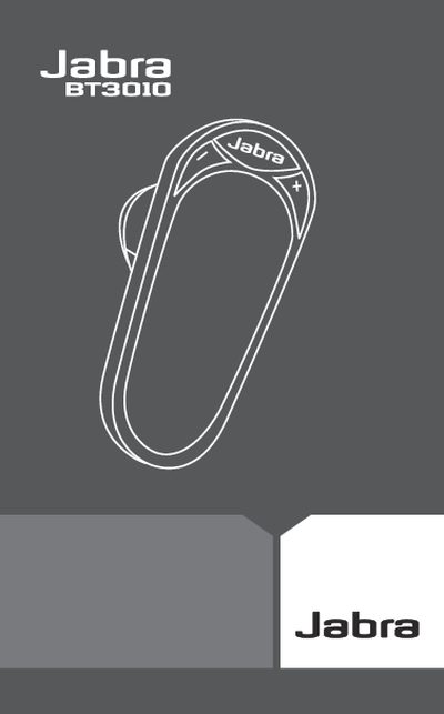 Jabra BT3010 Bluetooth User Manual - cover page