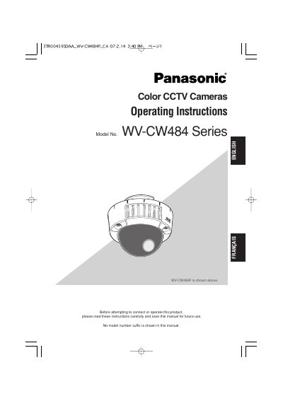 Panasonic WVCW484-MUL Manual - cover page