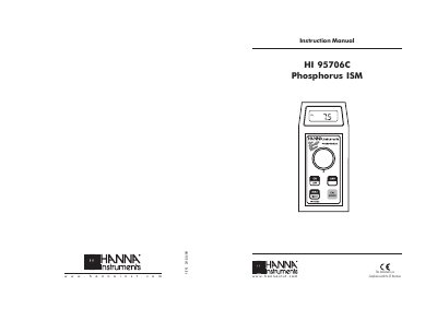 Hanna Instruments HI 95706C Phosphorus ISM Instruction Manual - cover page