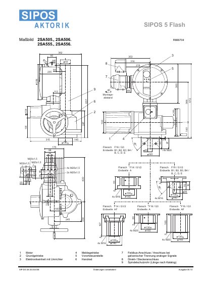 SIPOS 2SA556/2SA505 Actuator Technical Data - cover page