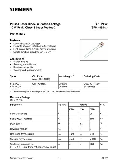 SIEMENS SPL PLxx SFH 4884xx handbook - cover page