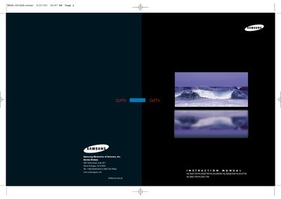 Samsung HLN467W Projection TV Installation Manual - cover page
