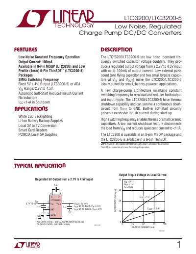 Linear Technology LTC3200/LTC3200-5 Datasheet - cover page