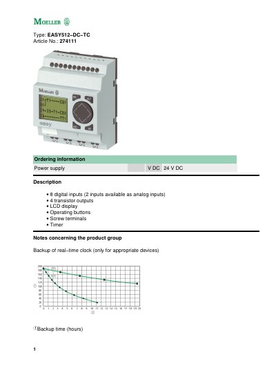 Moeller EASY512-DC-TC Handbook - cover page