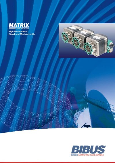 MATRIX 750 Series Mechatronics Valve Technology Data - cover page