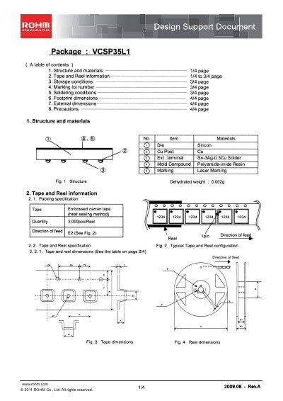 ROHM VCSP35L1 Semiconductor Package Design Support Document - cover page