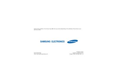 Samsung C5220 Mobile Phone User Manual - cover page