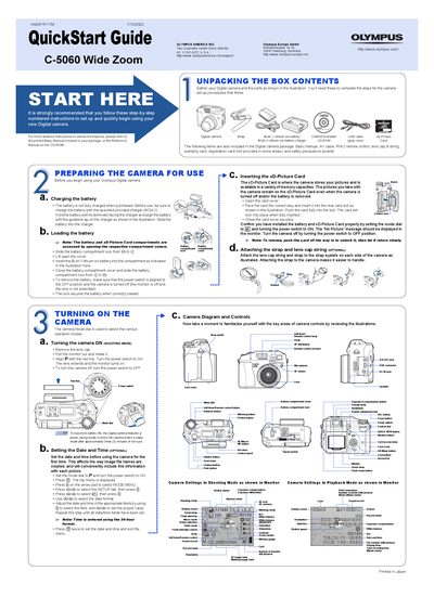 Olympus C-5060 Wide Zoom QuickStart Guide - cover page