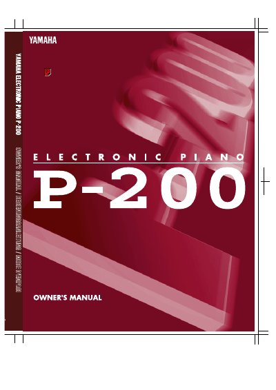Yamaha P-200 Digital Piano Owner's Manual