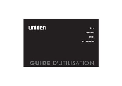 Uniden CXAI 5198 Cordless Telephone User Guide - cover page