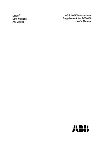 ABB ACS 400V Instructions Supplement