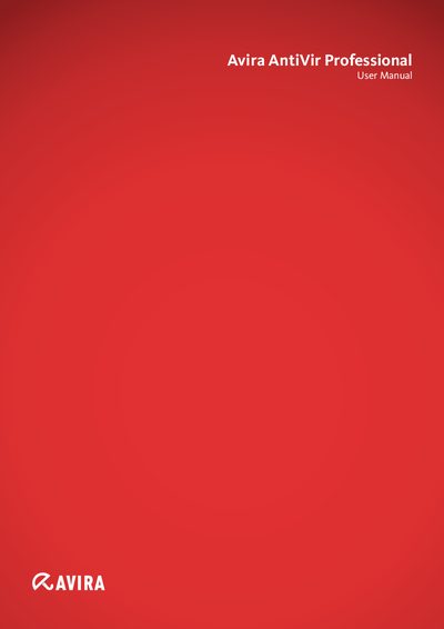 Avira AntiVir Professional User Manual - cover page