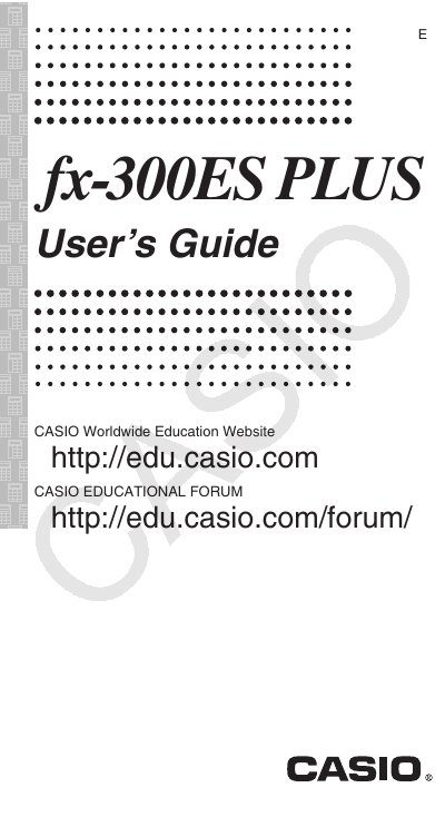 CASIO FX-300ES PLUS computing User Guide - cover page