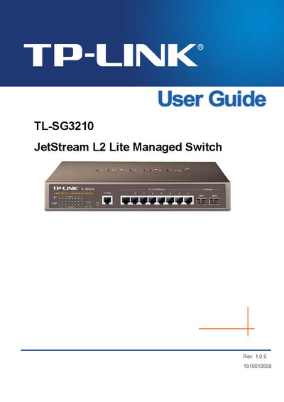 TP-Link TL-SG3210 Managed Switch User Guide - cover page