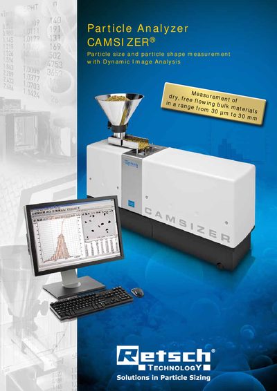 Retsch CAMSIZER Particle Analyzer Product Leaflet - cover page