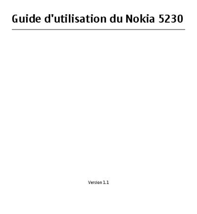 Nokia 5230 User Manual - cover page