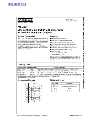 FAIRCHILD 74LCX241 handbook - cover page