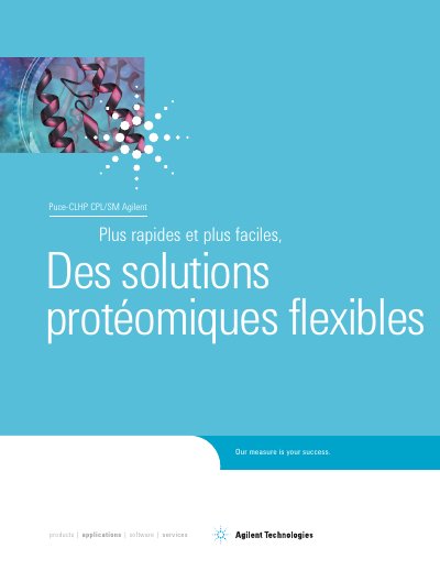 Agilent Proteomics Solutions Product Leaflet - cover page