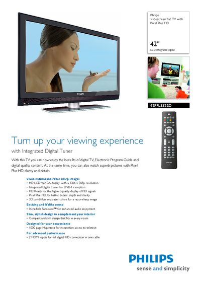 Philips 42PFL5522D TV User Manual - cover page