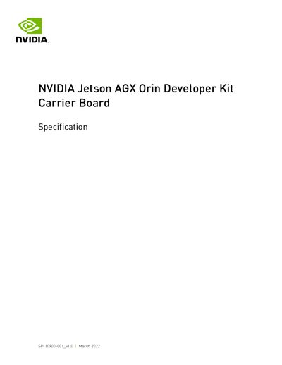 NVIDIA Jetson AGX Orin Developer Kit Carrier Board Specification - cover page