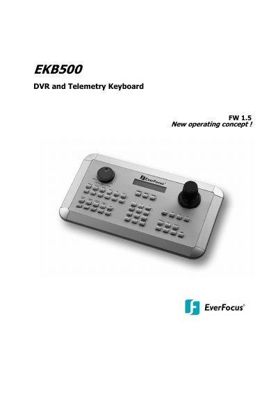 EverFocus EKB500 DVR & Telemetry Keyboard User Manual - cover page