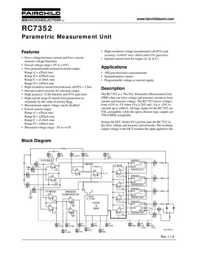 Fairchild RC7352 Parametric Measurement Unit Datasheet - cover page