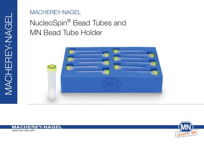 MACHEREY-NAGEL NucleoSpin Bead Tubes and MN Bead Tube Holder Product Leaflet - cover page