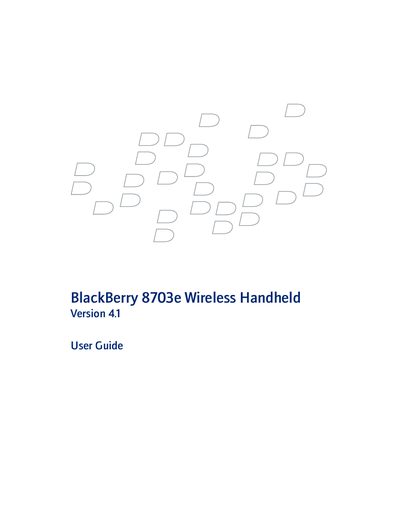 BlackBerry 8703e Wireless Handheld User Guide