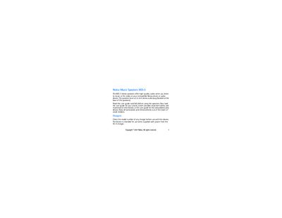 Nokia MD-3 Music Speakers User Manual - cover page