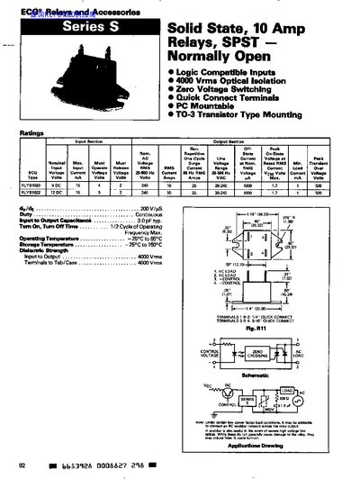 ECG RLYB1020/ALYB1022 Solid State Relay Datasheet - cover page