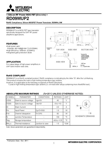 MITSUBISHI RD09MUP2 Manual - cover page