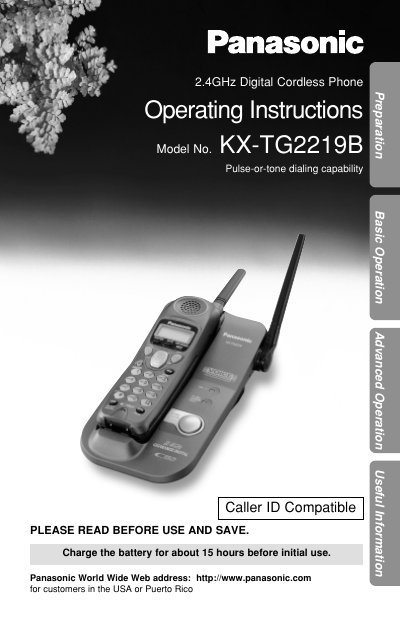 Panasonic KX-TG2219B Manual