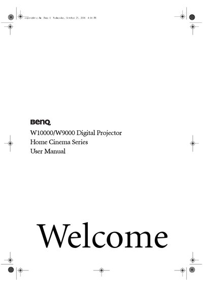 BenQ W10000/W9000 Digital Projector User Manual