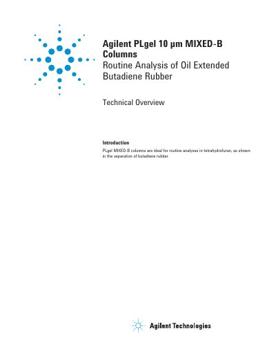 Agilent PLgel 10 μm MIXED-B Columns Technical Overview