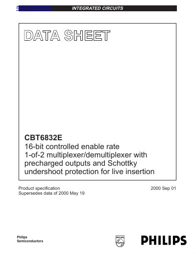Philips CBT6832E 16-bit Multiplexer/Demultiplexer Datasheet