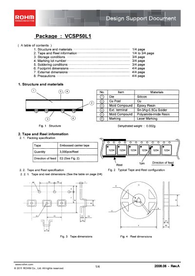 ROHM VCSP50L1 Design Support Document - cover page