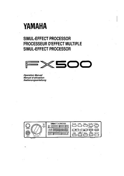 Yamaha FX500 Simul-Effect Processor Operation Manual - cover page
