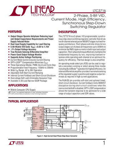 Linear Technology LTC3716 Datasheet - cover page