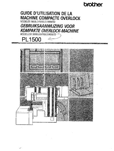 Brother PL1500 Compact Overlock Machine User Guide - cover page