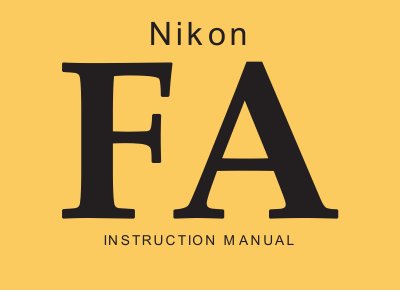 Nikon FA Camera Instruction Manual - cover page