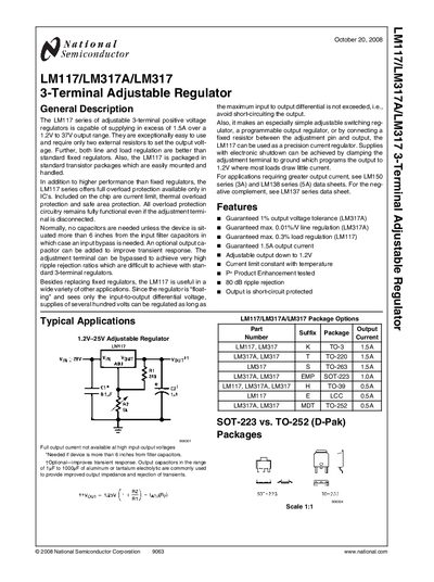 National Semiconductor LM117/LM317A/LM317 Datasheet - cover page