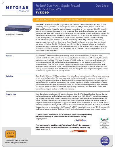 NETGEAR FV336G handbook - cover page