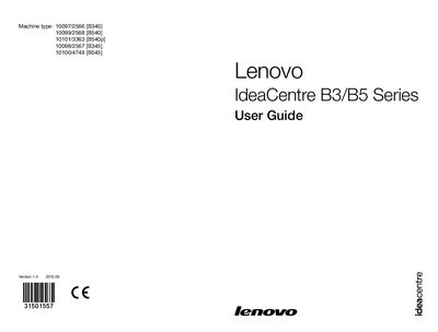 Lenovo IdeaCentre B3/B5 Series User Manual - cover page
