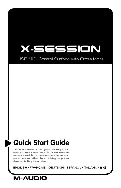 Evolution X-Session USB MIDI Control Surface Quick Start Guide - cover page