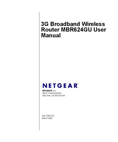NETGEAR MBR624GU 3G Broadband Wireless Router User Manual - cover page