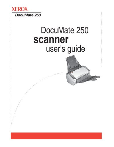 Xerox DocuMate 250 Scanner User's Guide - cover page