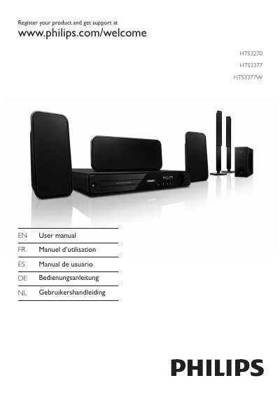 Philips HTS3270/HTS3377/HTS3377W Home Theater System User Manual - cover page