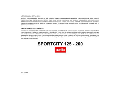 aprilia 852918 SPORTCITY 125-200 SF-F 2006 Manual - cover page